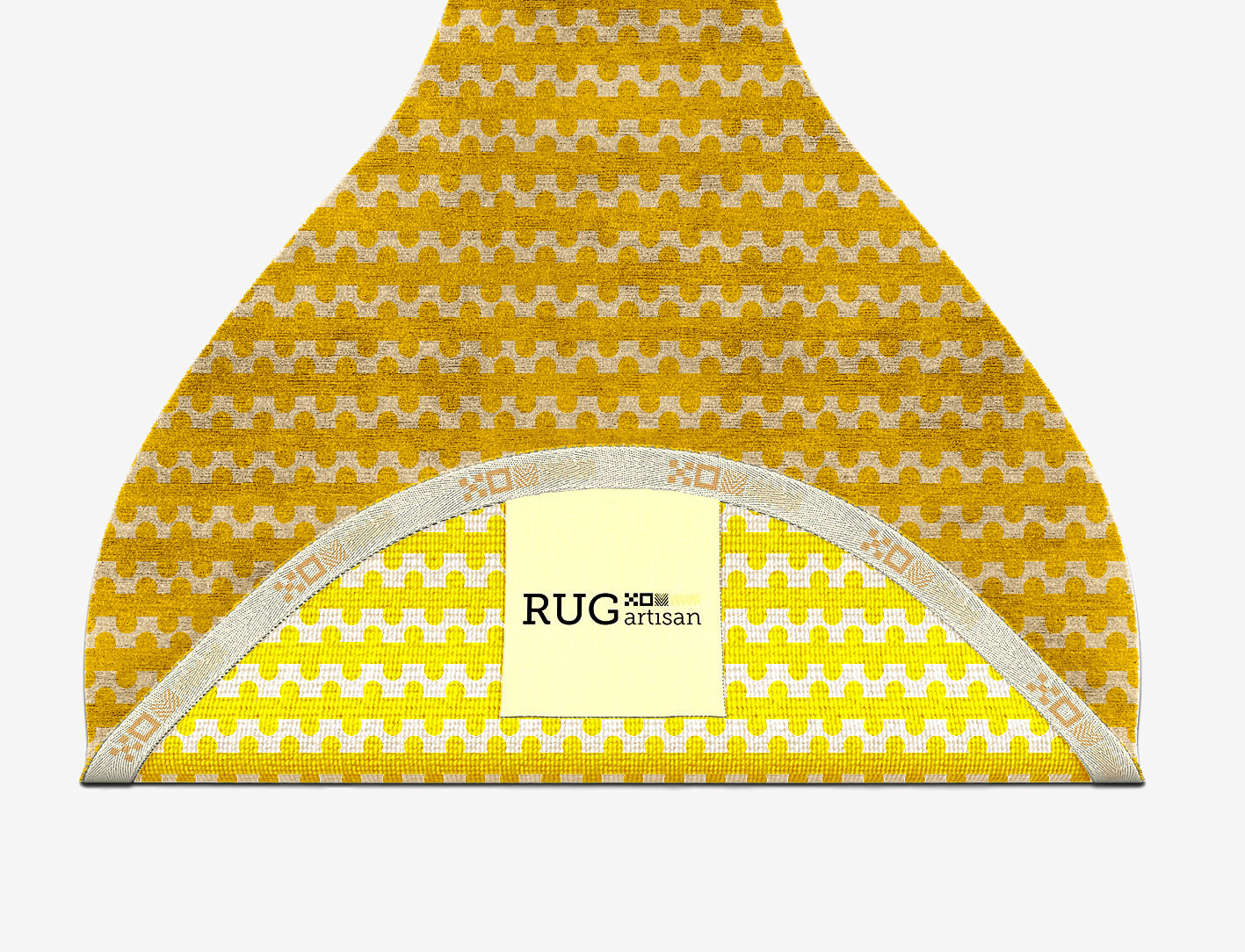 Railroad Geometric Drop Hand Knotted Bamboo Silk Custom Rug by Rug Artisan