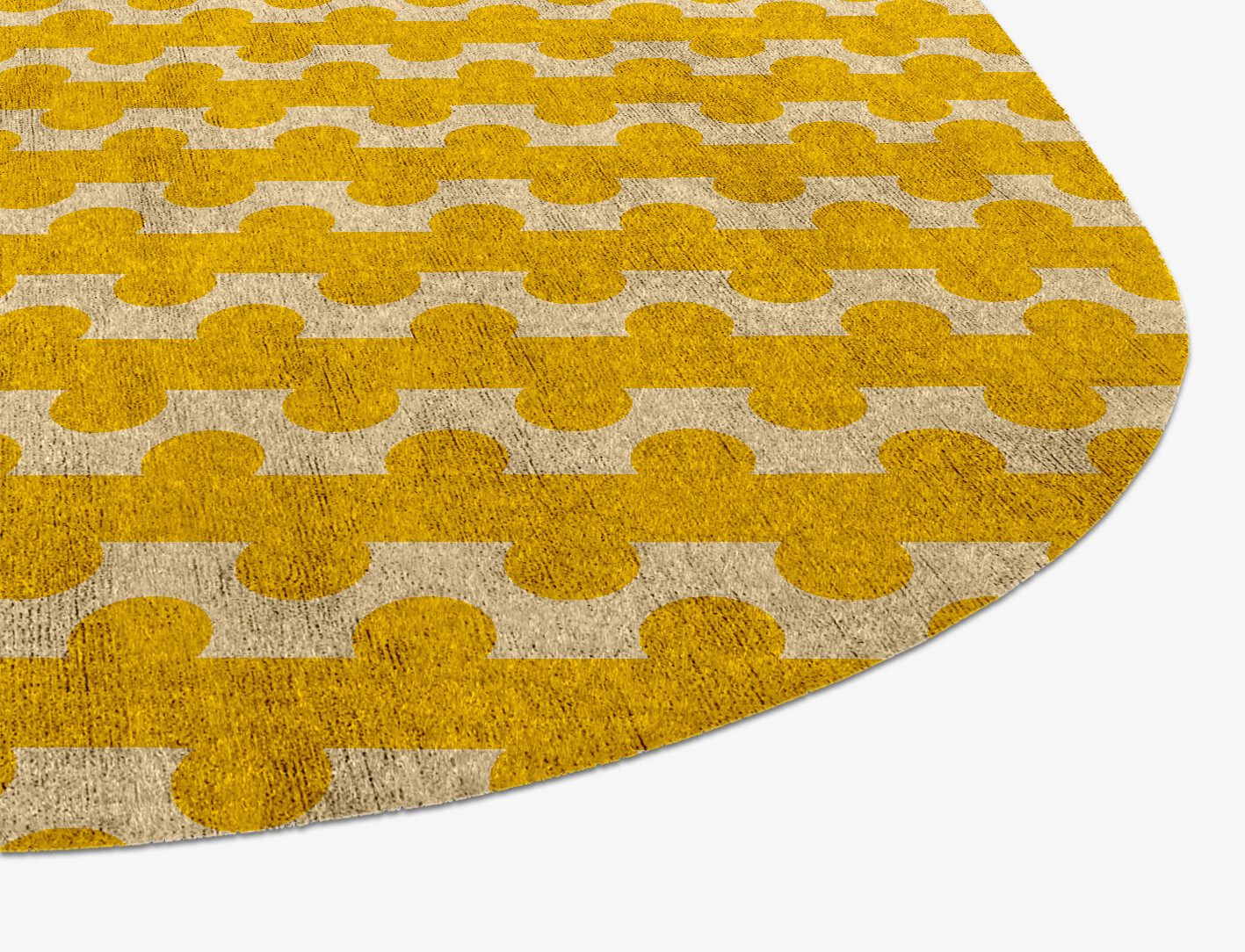 Railroad Geometric Eight Hand Knotted Bamboo Silk Custom Rug by Rug Artisan