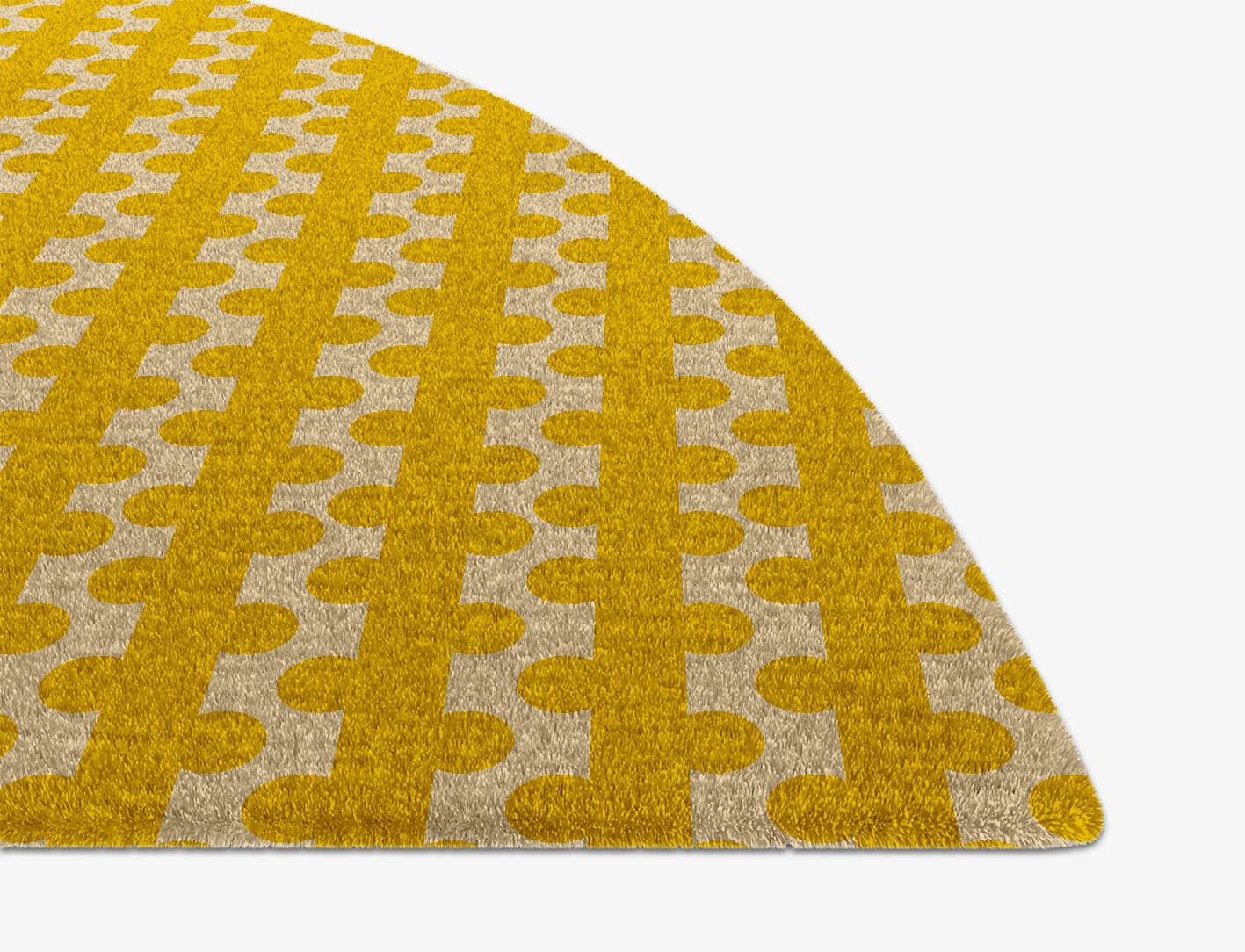 Railroad Geometric Halfmoon Hand Knotted Tibetan Wool Custom Rug by Rug Artisan