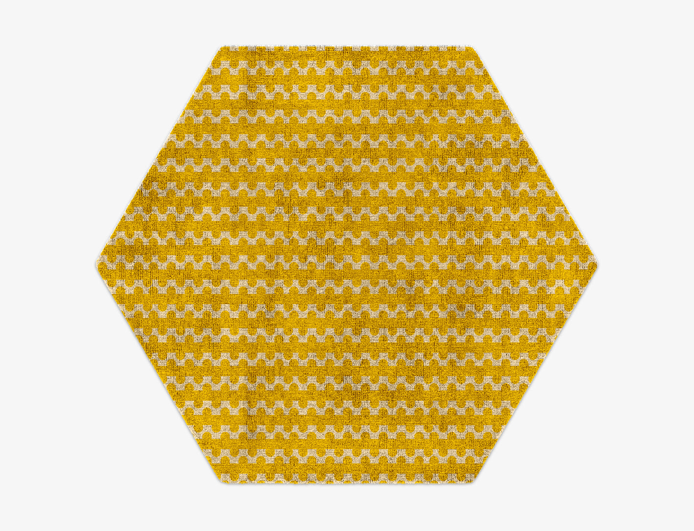 Railroad Geometric Hexagon Hand Knotted Bamboo Silk Custom Rug by Rug Artisan