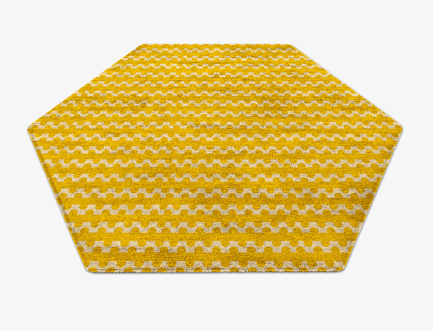 Railroad Geometric Hexagon Hand Knotted Bamboo Silk Custom Rug by Rug Artisan