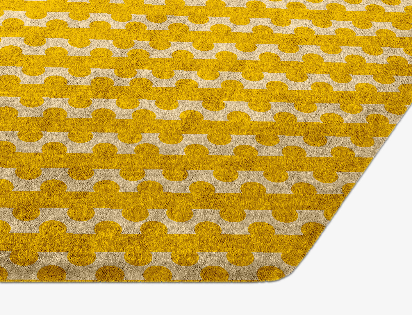 Railroad Geometric Hexagon Hand Knotted Bamboo Silk Custom Rug by Rug Artisan