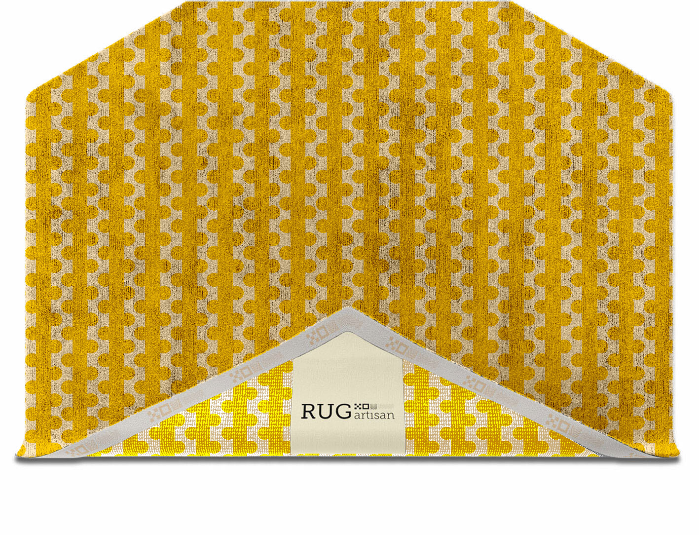 Railroad Geometric Hexagon Hand Knotted Bamboo Silk Custom Rug by Rug Artisan