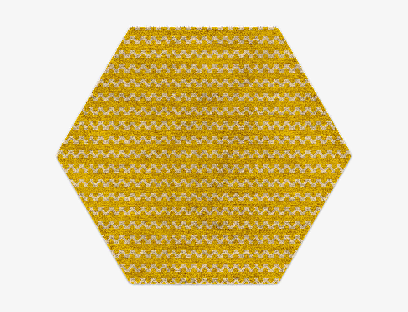 Railroad Geometric Hexagon Hand Knotted Tibetan Wool Custom Rug by Rug Artisan