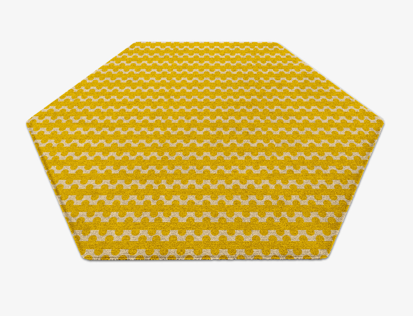 Railroad Geometric Hexagon Hand Knotted Tibetan Wool Custom Rug by Rug Artisan