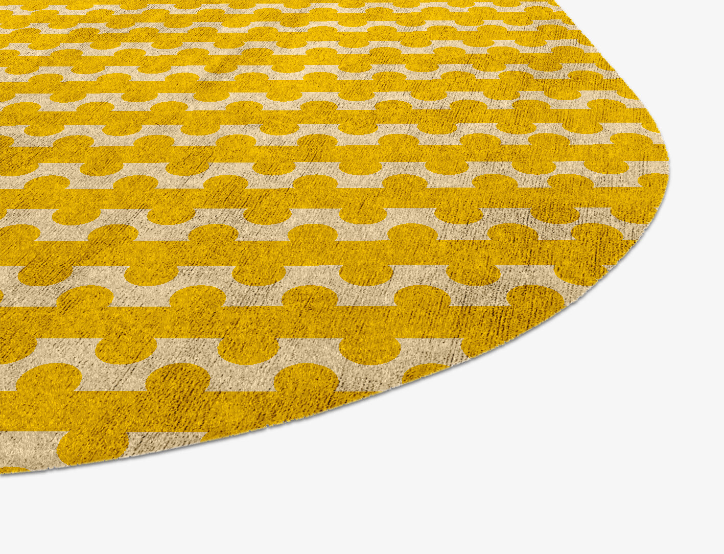 Railroad Geometric Oblong Hand Knotted Bamboo Silk Custom Rug by Rug Artisan