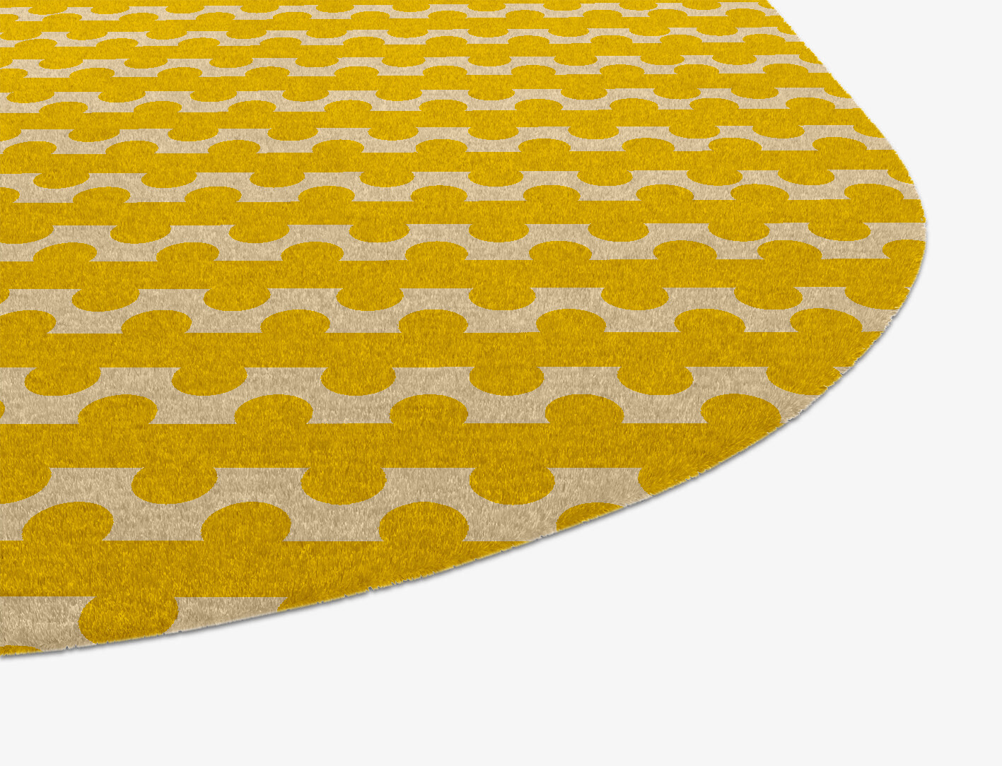 Railroad Geometric Oblong Hand Knotted Tibetan Wool Custom Rug by Rug Artisan
