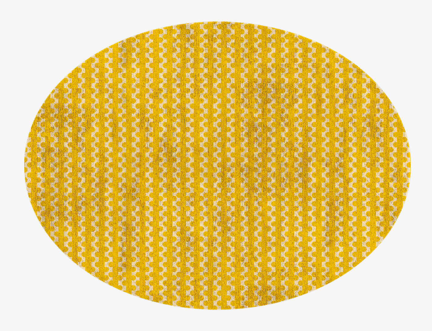 Railroad Geometric Oval Hand Knotted Bamboo Silk Custom Rug by Rug Artisan