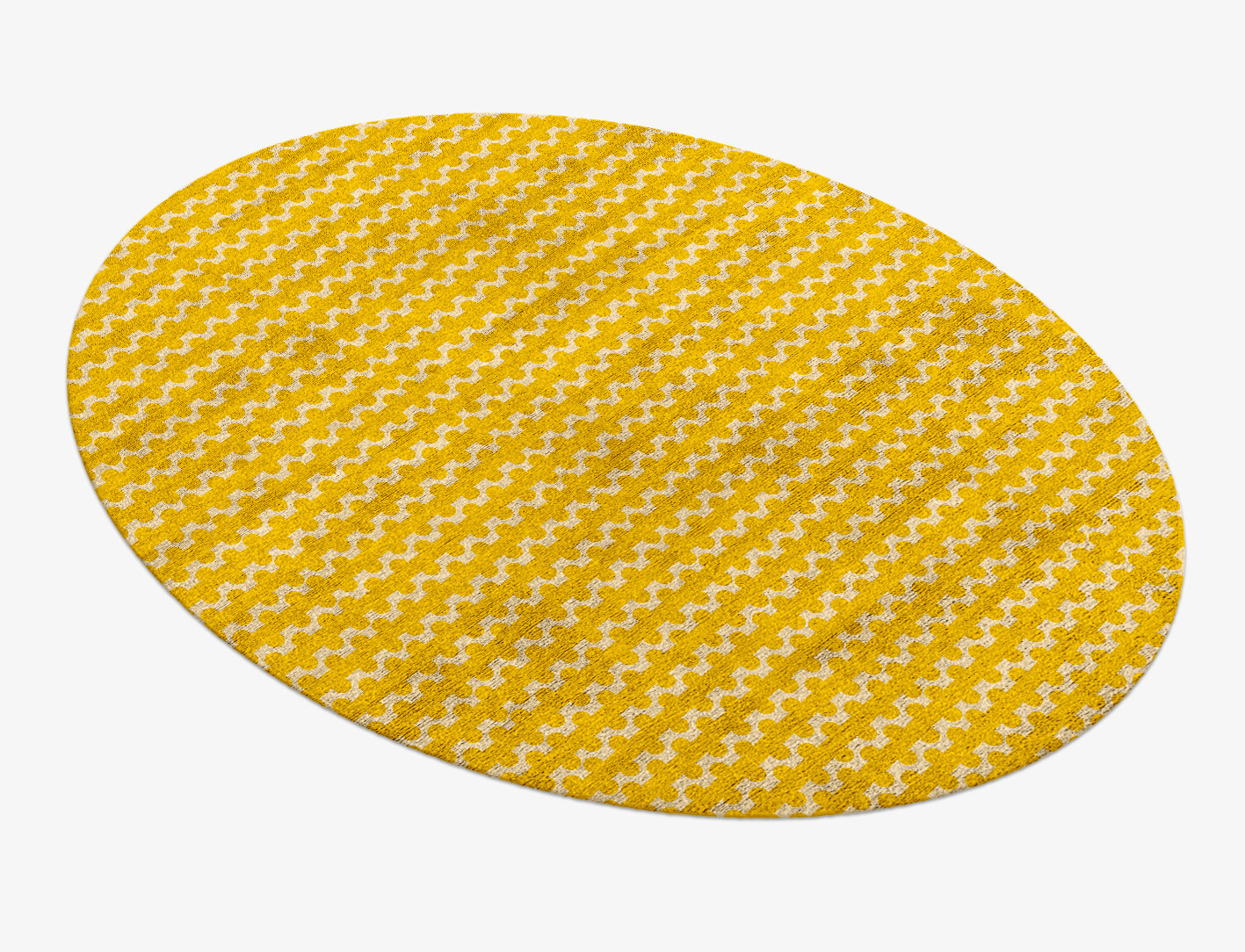 Railroad Geometric Oval Hand Knotted Bamboo Silk Custom Rug by Rug Artisan