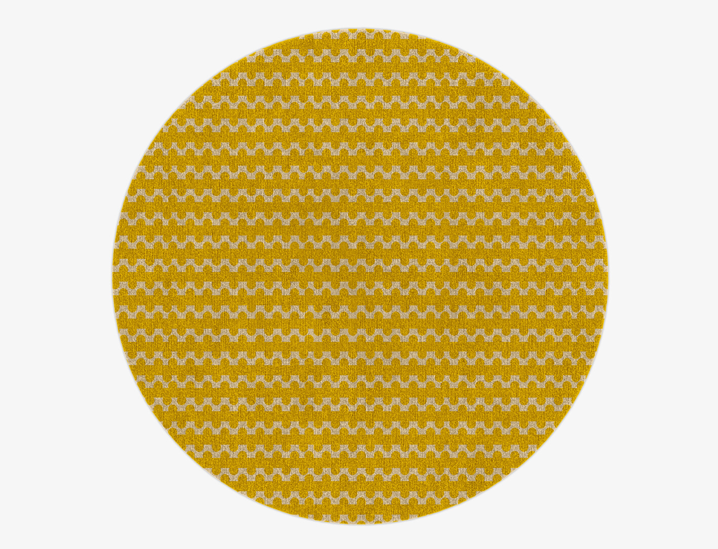 Railroad Geometric Round Hand Knotted Tibetan Wool Custom Rug by Rug Artisan