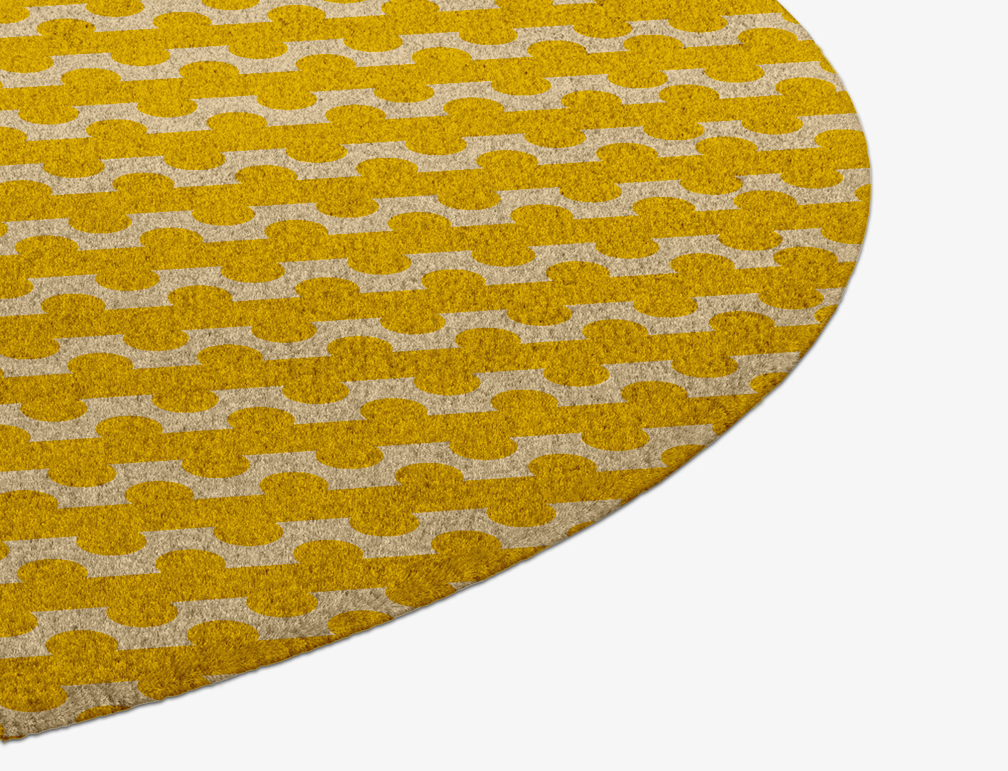 Railroad Geometric Round Hand Knotted Tibetan Wool Custom Rug by Rug Artisan