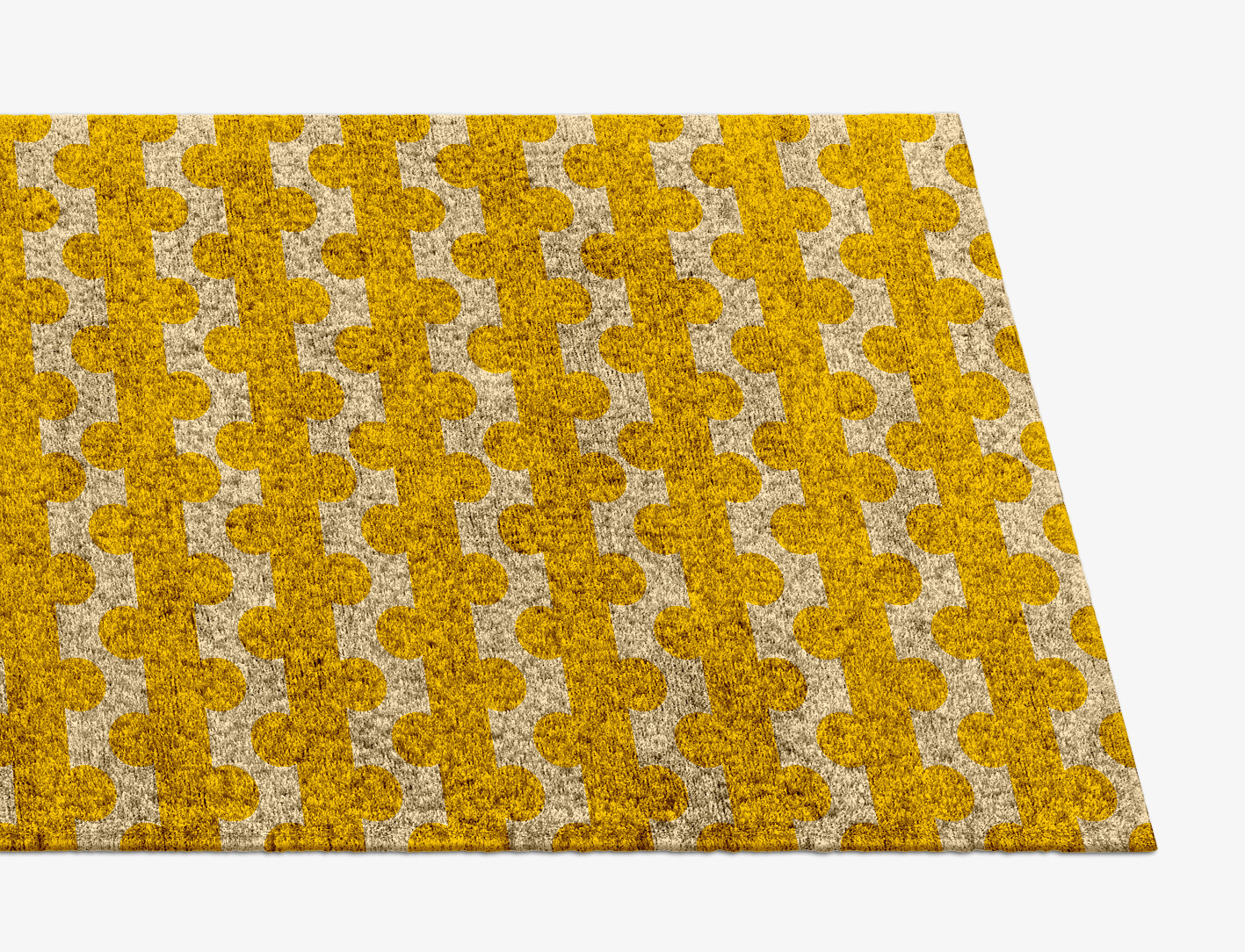 Railroad Geometric Runner Hand Knotted Bamboo Silk Custom Rug by Rug Artisan