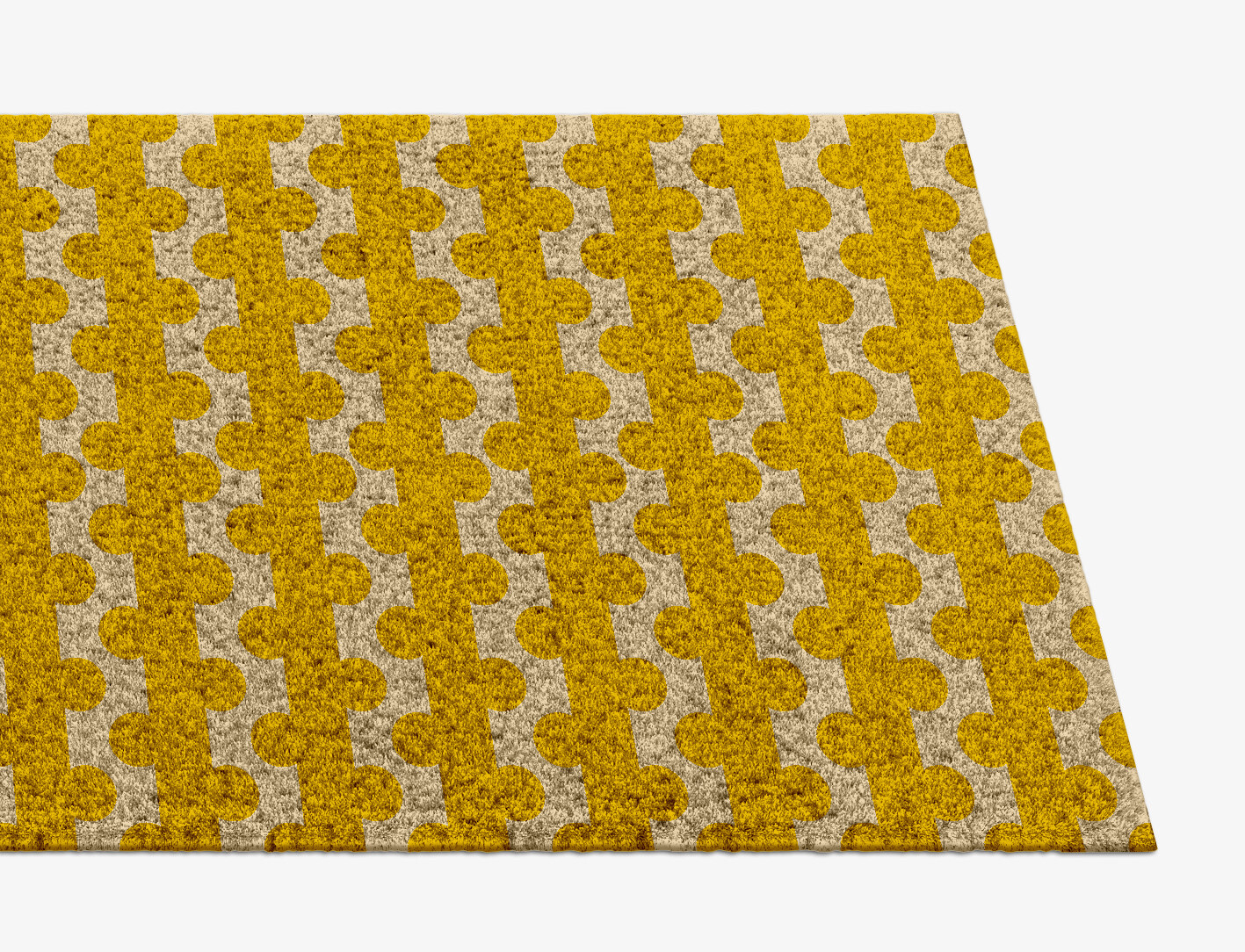 Railroad Geometric Runner Hand Knotted Tibetan Wool Custom Rug by Rug Artisan