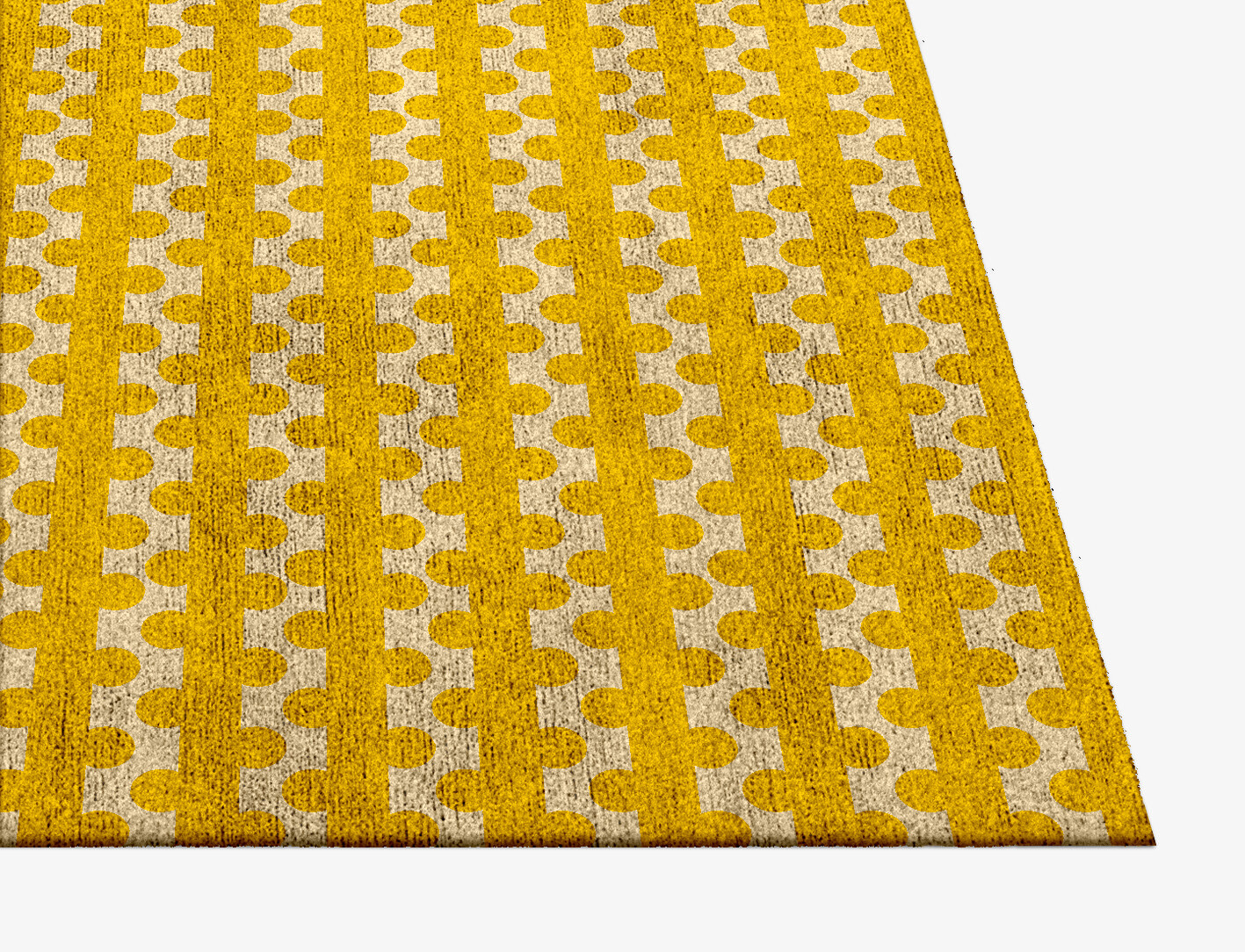 Railroad Geometric Square Hand Knotted Bamboo Silk Custom Rug by Rug Artisan