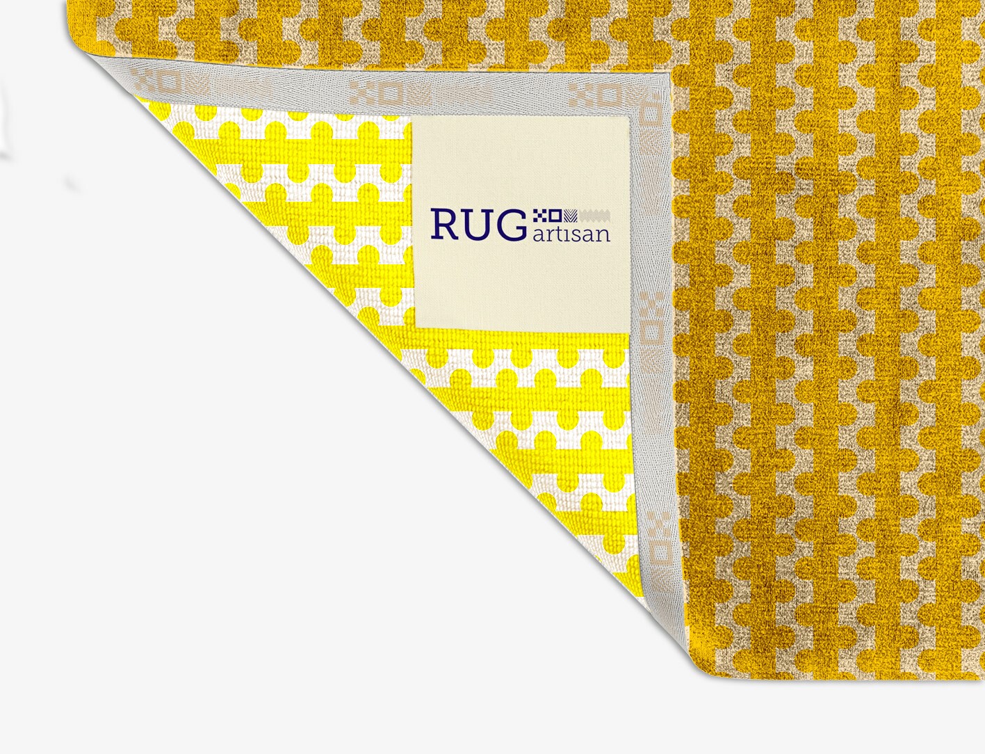Railroad Geometric Square Hand Knotted Bamboo Silk Custom Rug by Rug Artisan