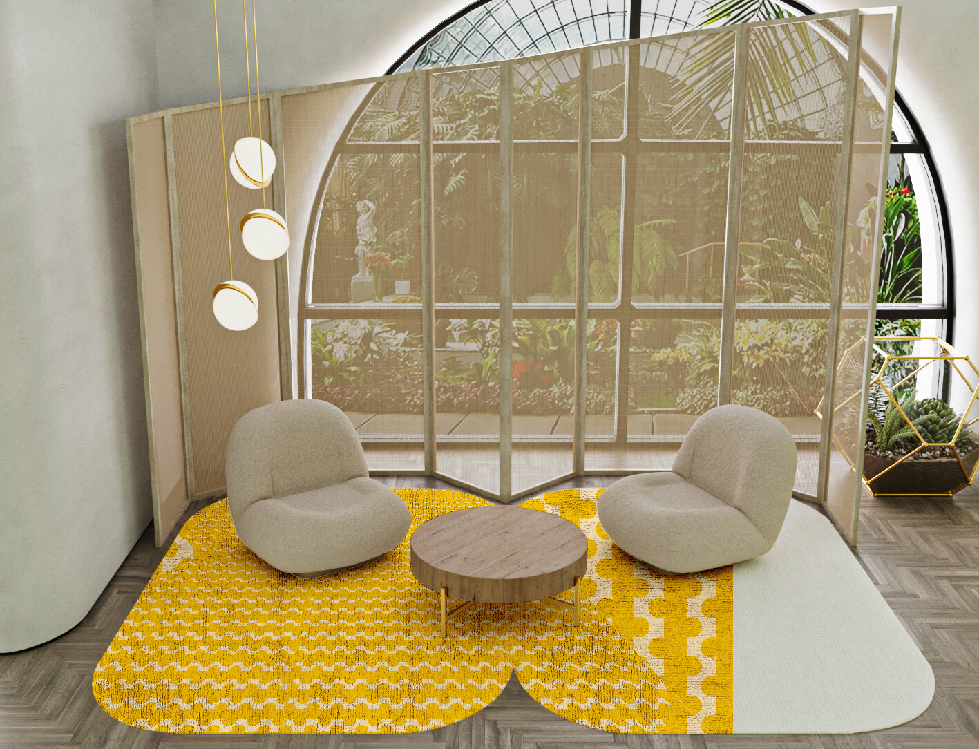 Railroad Geometric Eight Hand Tufted Bamboo Silk Custom Rug by Rug Artisan