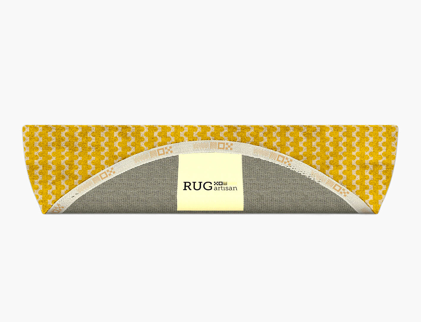 Railroad Geometric Halfmoon Hand Tufted Bamboo Silk Custom Rug by Rug Artisan