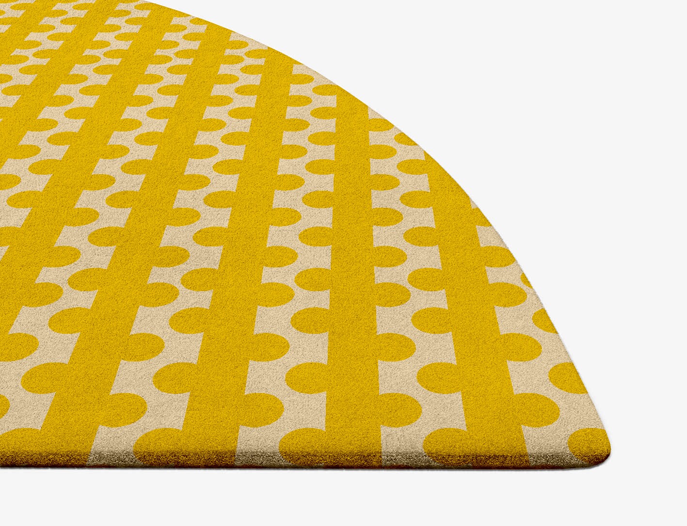 Railroad Geometric Halfmoon Hand Tufted Pure Wool Custom Rug by Rug Artisan