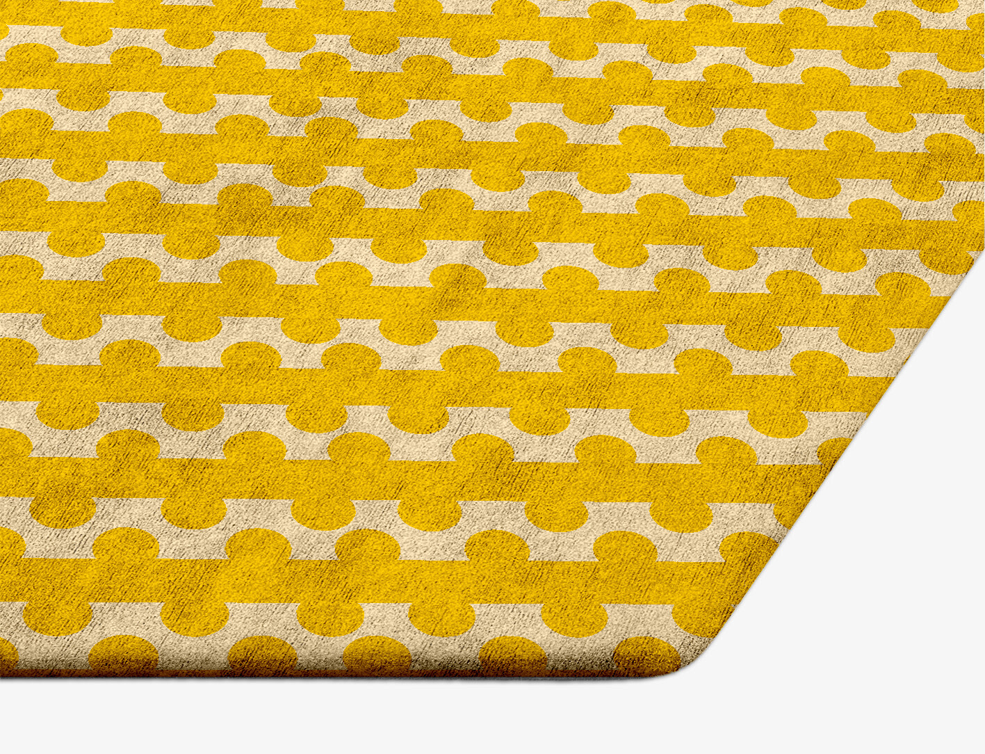 Railroad Geometric Hexagon Hand Tufted Bamboo Silk Custom Rug by Rug Artisan
