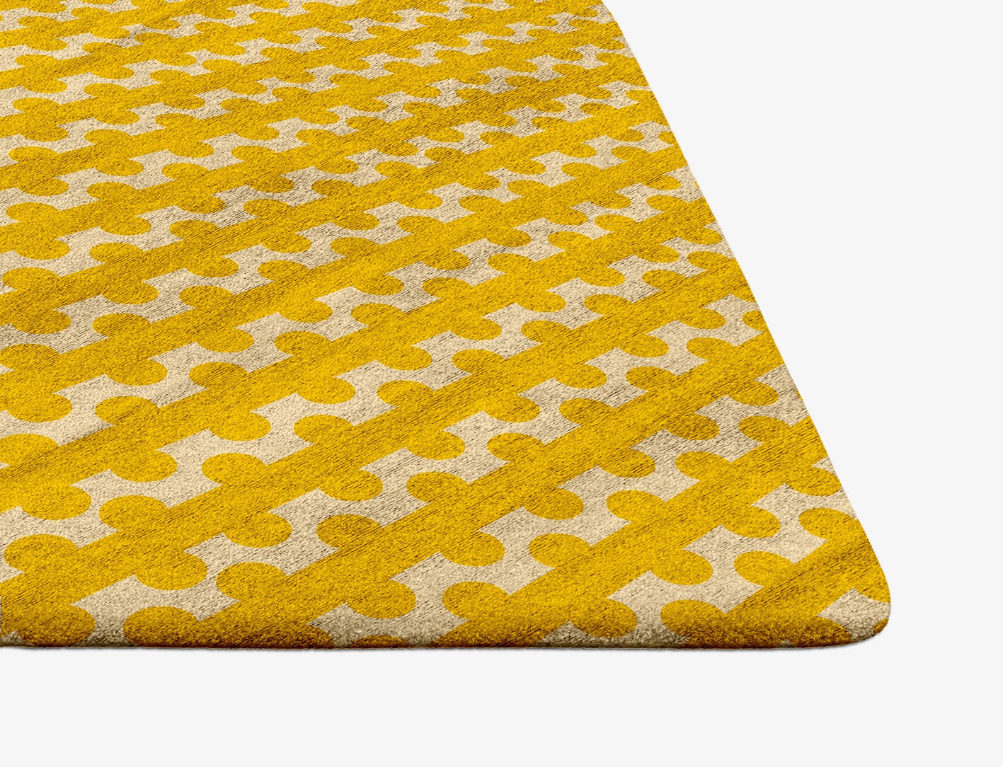 Railroad Geometric Ogee Hand Tufted Bamboo Silk Custom Rug by Rug Artisan