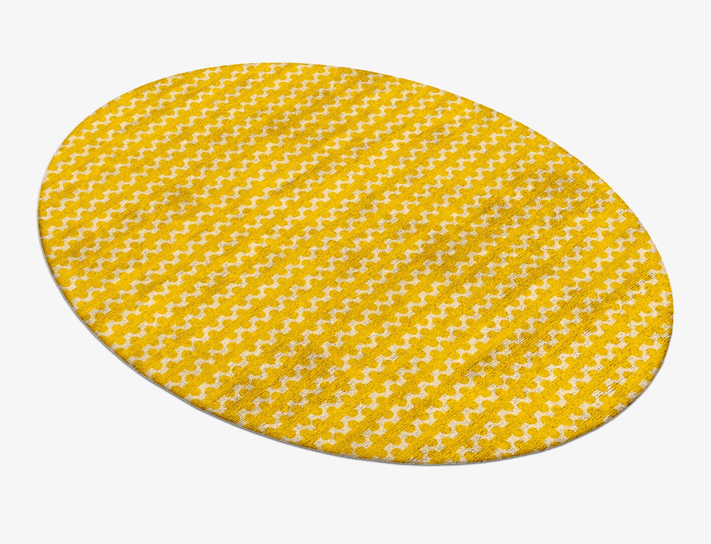 Railroad Geometric Oval Hand Tufted Bamboo Silk Custom Rug by Rug Artisan