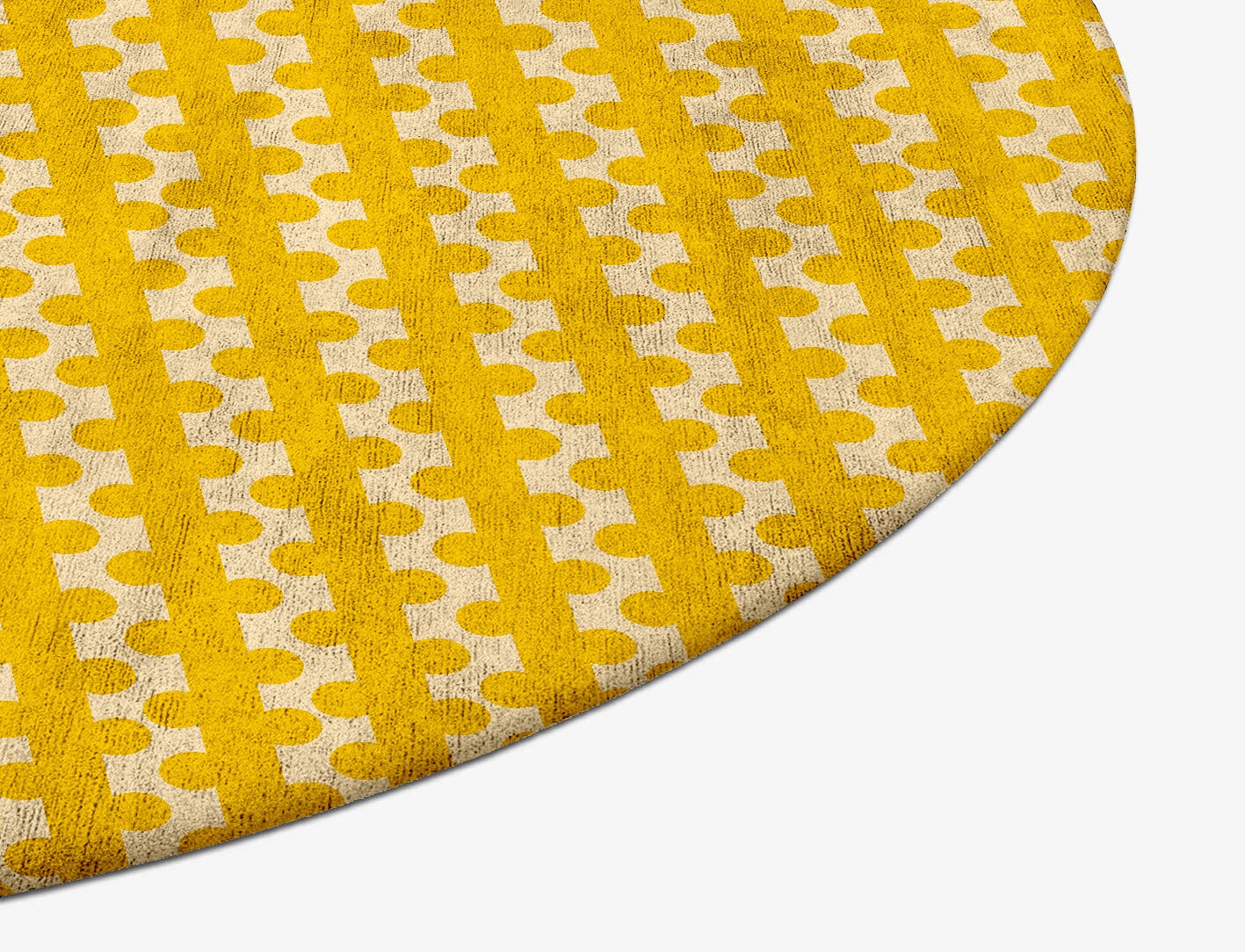 Railroad Geometric Oval Hand Tufted Bamboo Silk Custom Rug by Rug Artisan