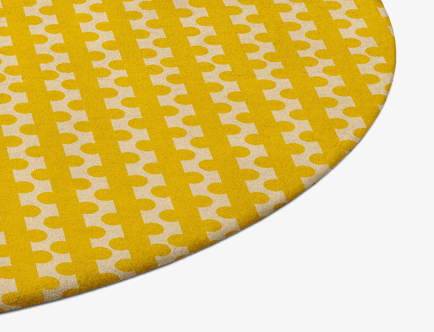 Railroad Geometric Oval Hand Tufted Pure Wool Custom Rug by Rug Artisan