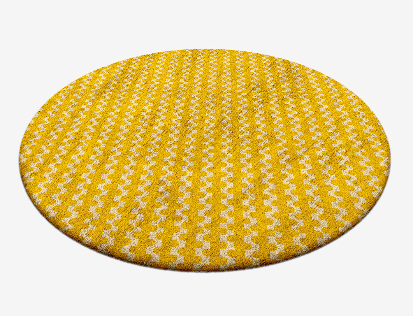 Railroad Geometric Round Hand Tufted Bamboo Silk Custom Rug by Rug Artisan