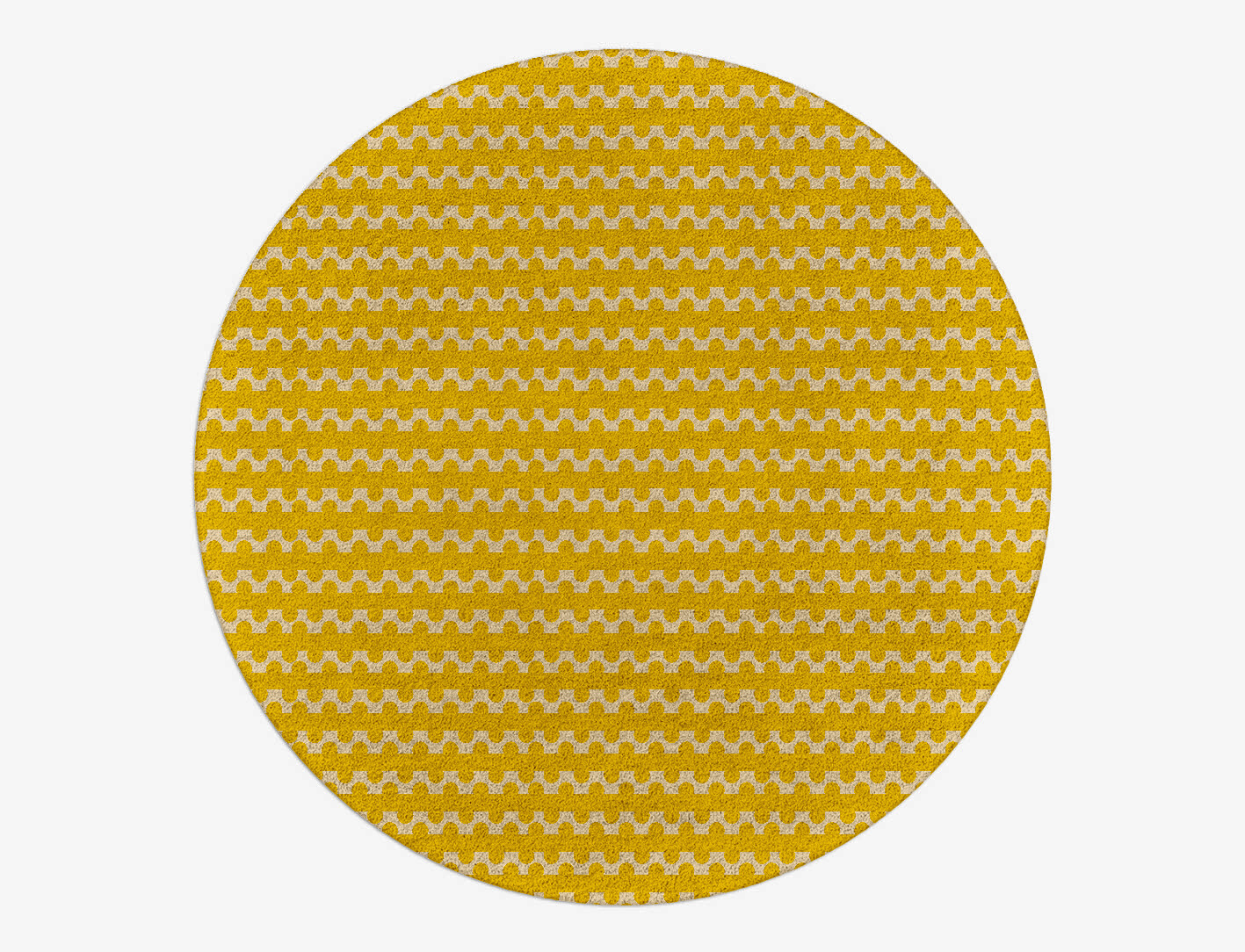 Railroad Geometric Round Hand Tufted Pure Wool Custom Rug by Rug Artisan