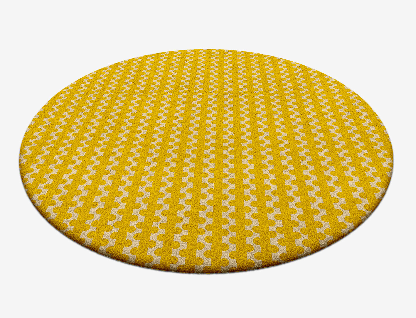 Railroad Geometric Round Hand Tufted Pure Wool Custom Rug by Rug Artisan