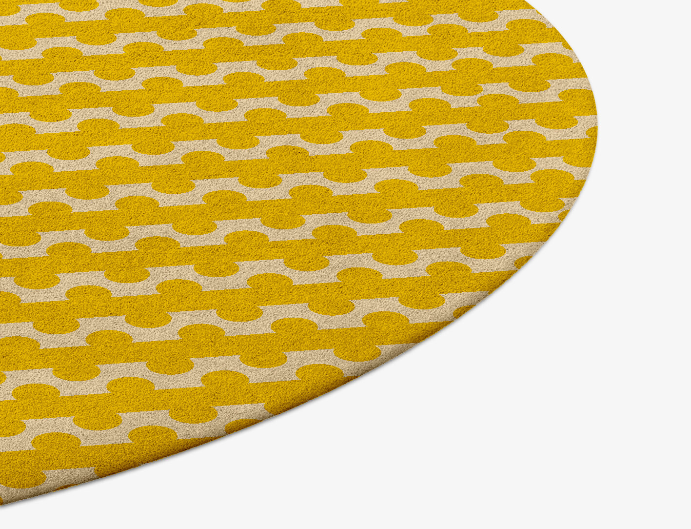 Railroad Geometric Round Hand Tufted Pure Wool Custom Rug by Rug Artisan
