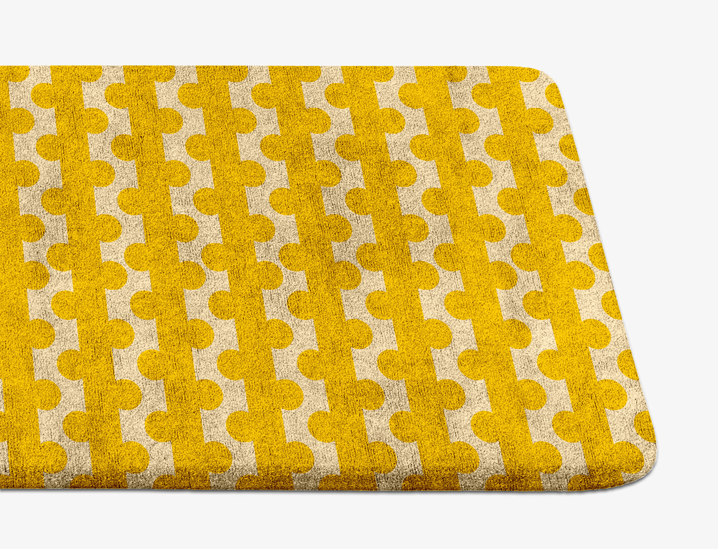 Railroad Geometric Runner Hand Tufted Bamboo Silk Custom Rug by Rug Artisan