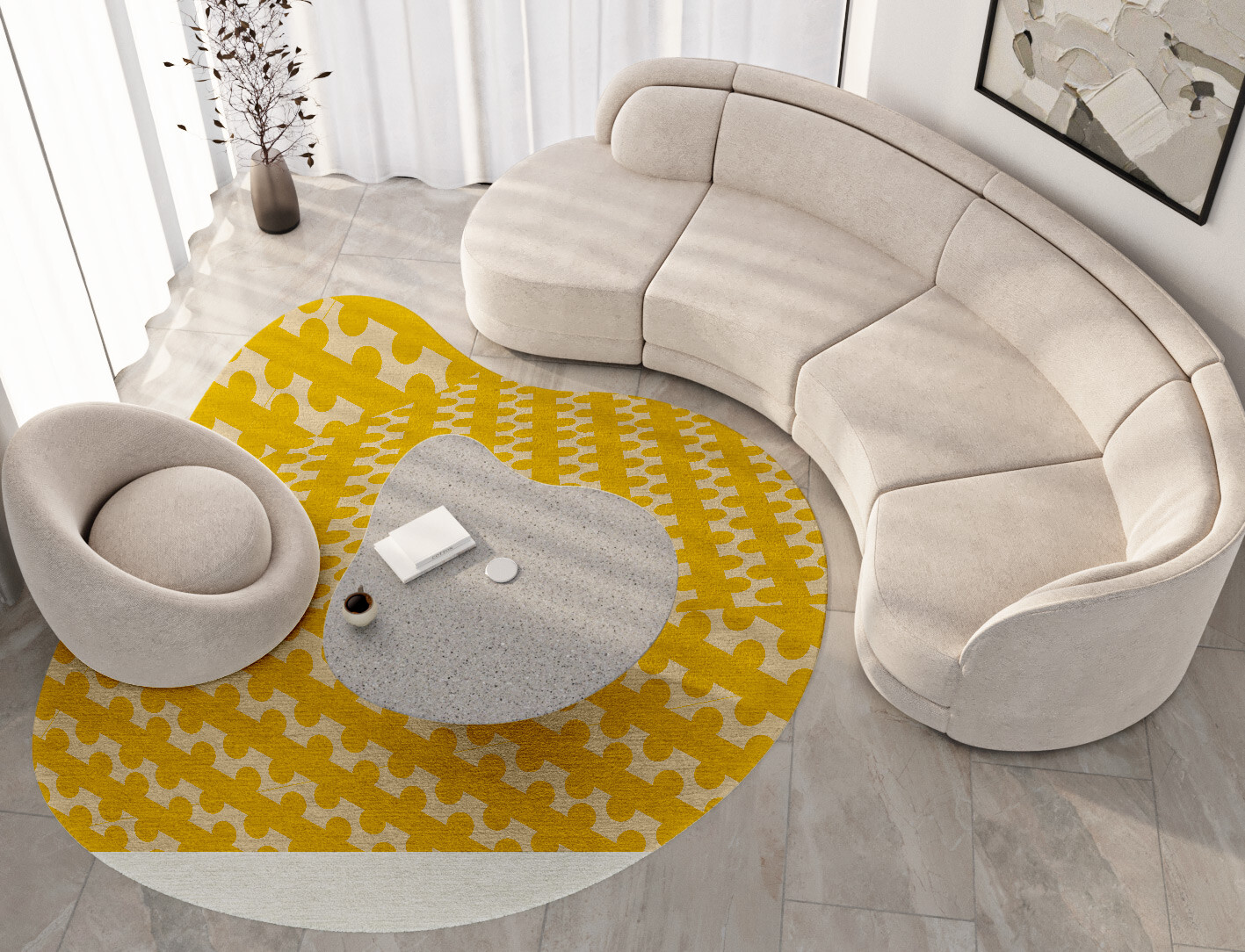Railroad Geometric Splash Hand Tufted Pure Wool Custom Rug by Rug Artisan