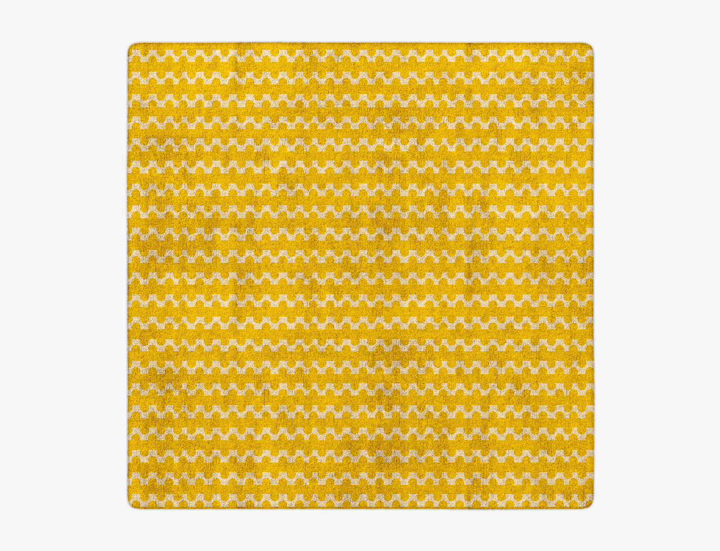 Railroad Geometric Square Hand Tufted Bamboo Silk Custom Rug by Rug Artisan
