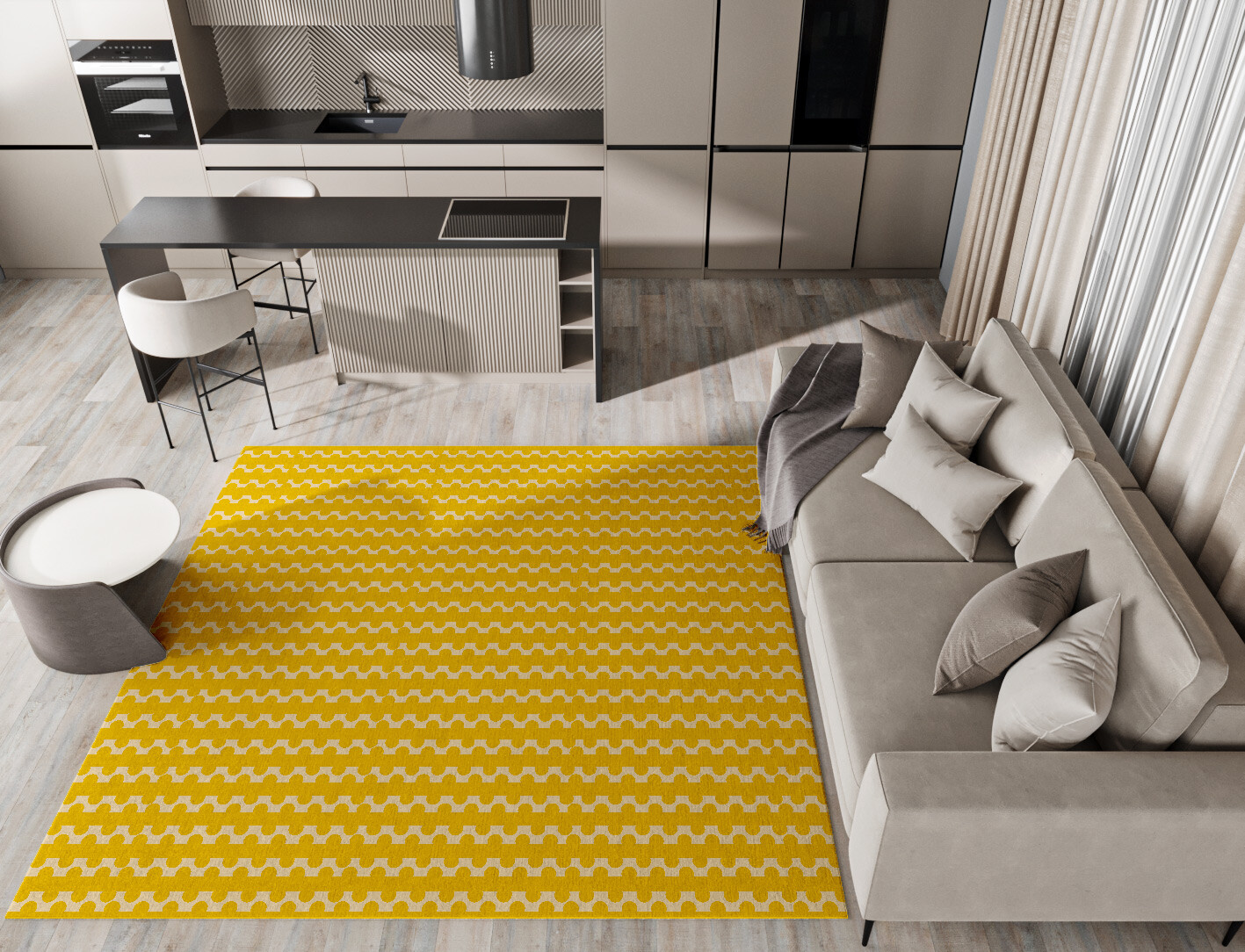 Railroad Geometric Square Hand Tufted Pure Wool Custom Rug by Rug Artisan