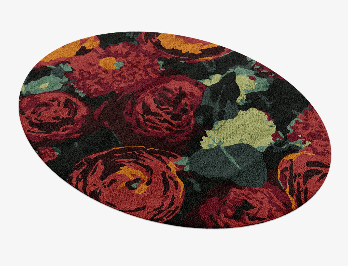 Rainforest Floral Oval Hand Knotted Bamboo Silk Custom Rug by Rug Artisan