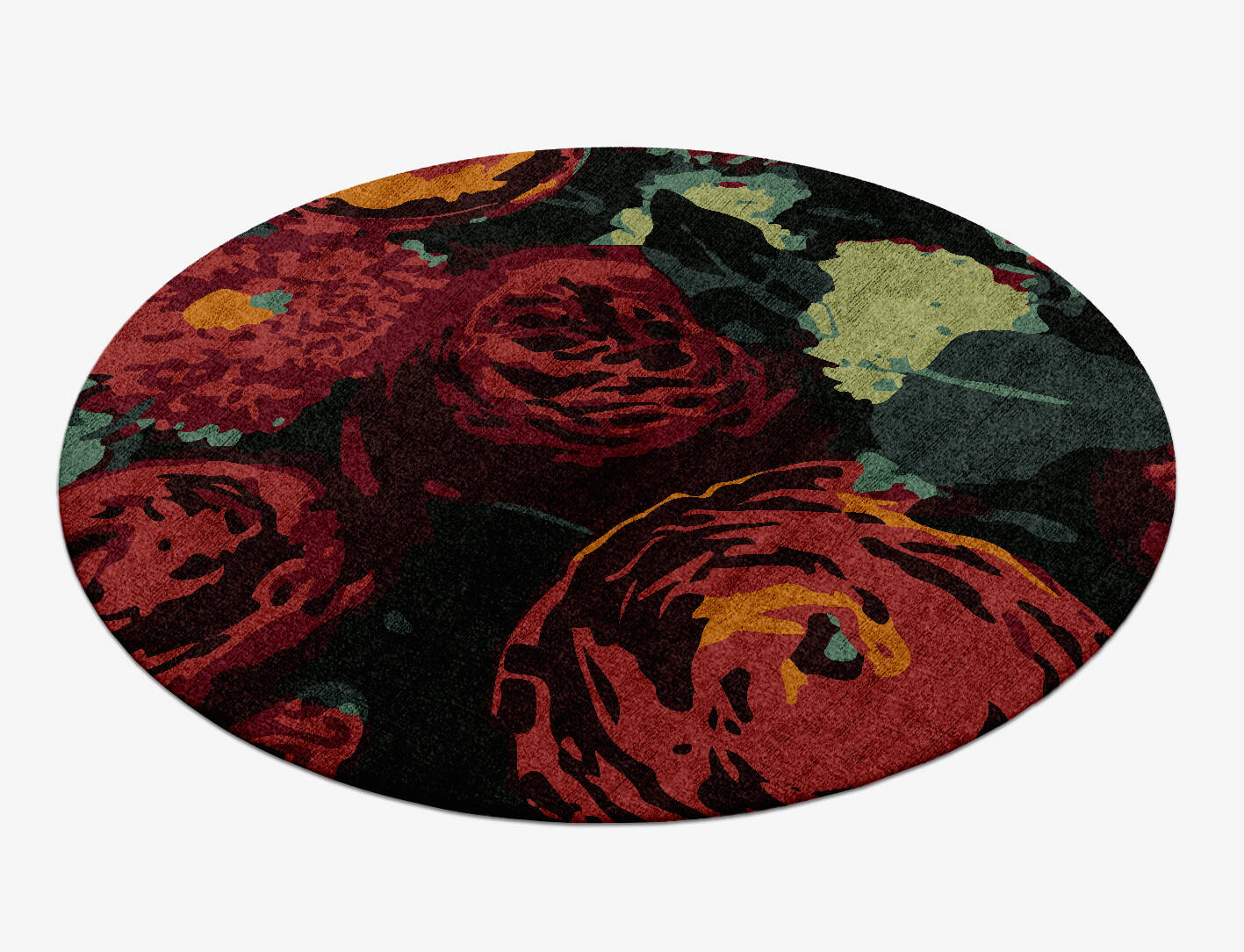 Rainforest Floral Round Hand Knotted Bamboo Silk Custom Rug by Rug Artisan