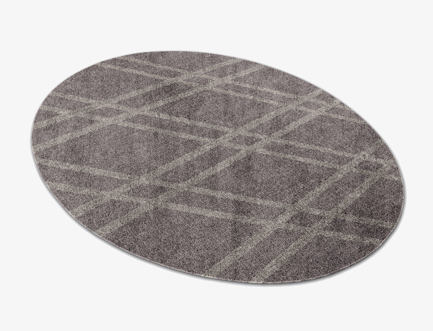 Rake Minimalist Oval Flatweave Bamboo Silk Custom Rug by Rug Artisan