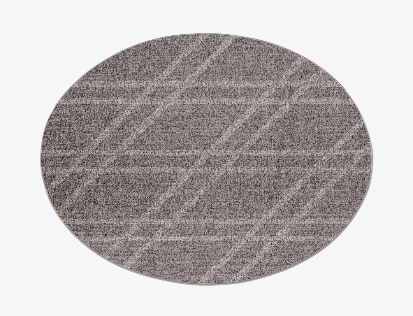Rake Minimalist Oval Flatweave New Zealand Wool Custom Rug by Rug Artisan