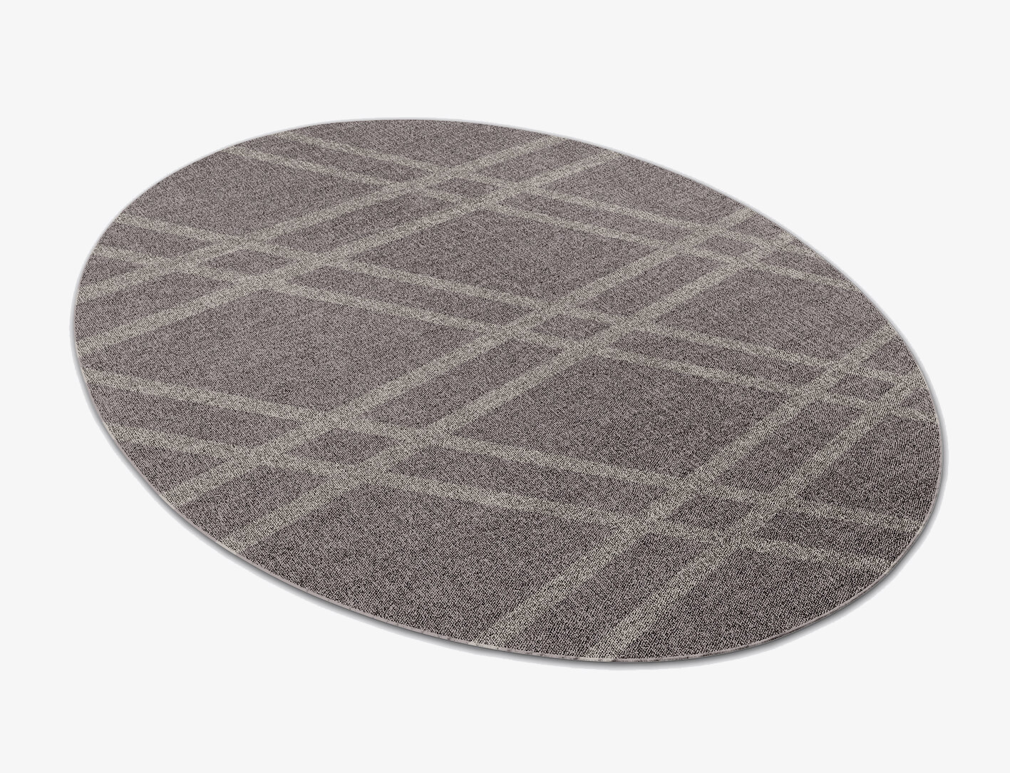 Rake Minimalist Oval Flatweave New Zealand Wool Custom Rug by Rug Artisan