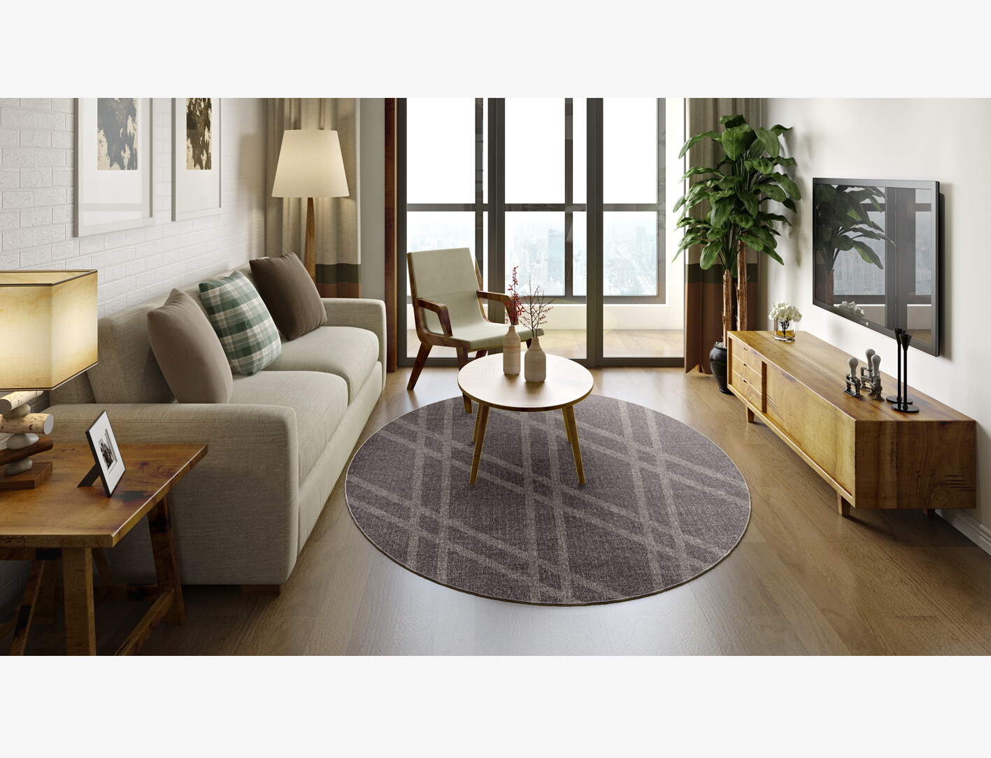 Rake Minimalist Oval Flatweave New Zealand Wool Custom Rug by Rug Artisan