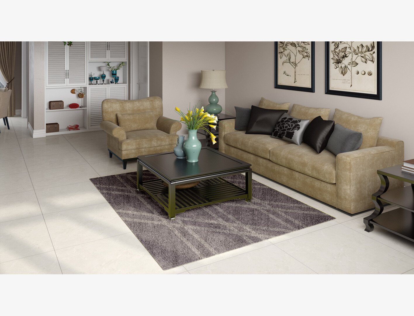 Rake Minimalist Rectangle Flatweave Bamboo Silk Custom Rug by Rug Artisan
