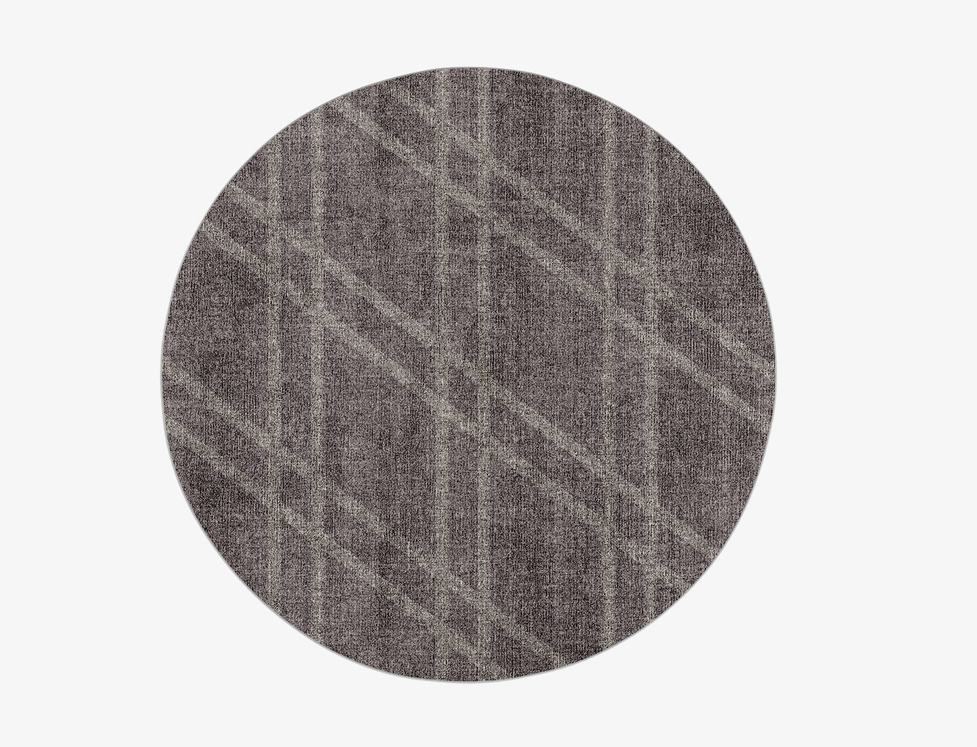 Rake Minimalist Round Flatweave Bamboo Silk Custom Rug by Rug Artisan