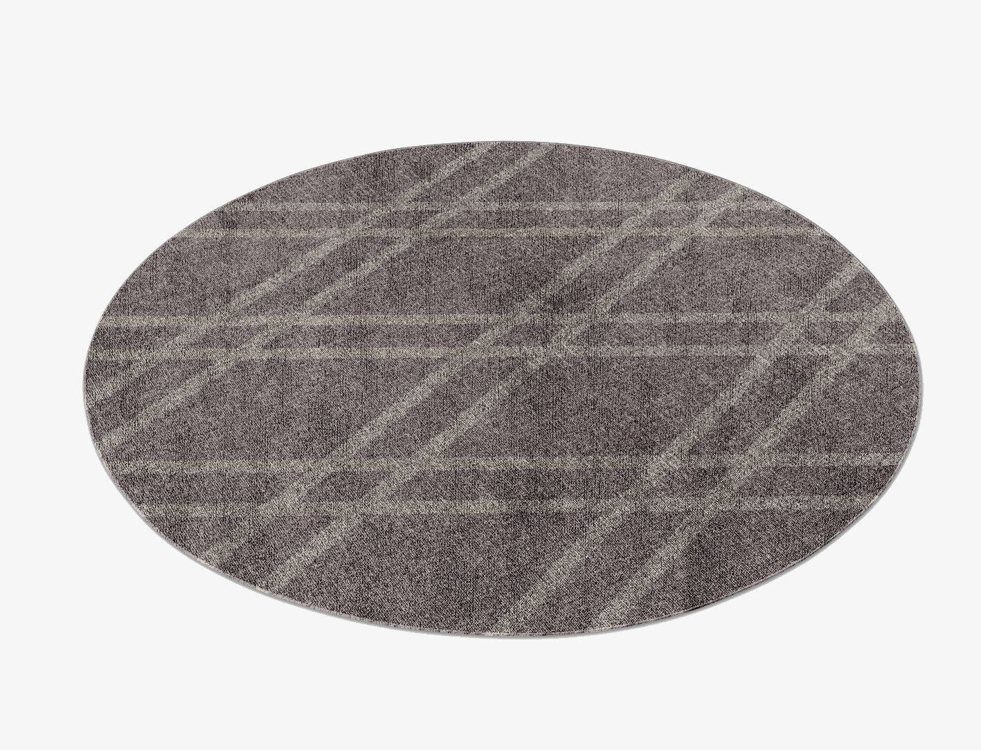 Rake Minimalist Round Flatweave Bamboo Silk Custom Rug by Rug Artisan