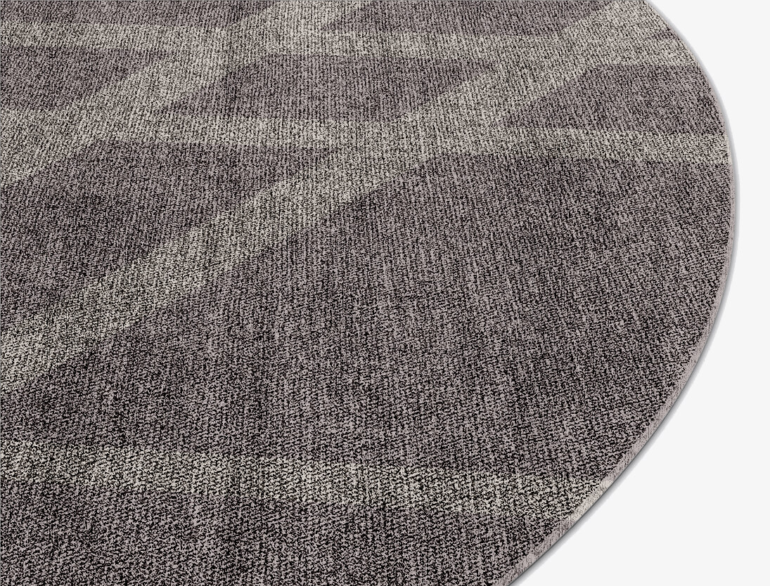 Rake Minimalist Round Flatweave Bamboo Silk Custom Rug by Rug Artisan