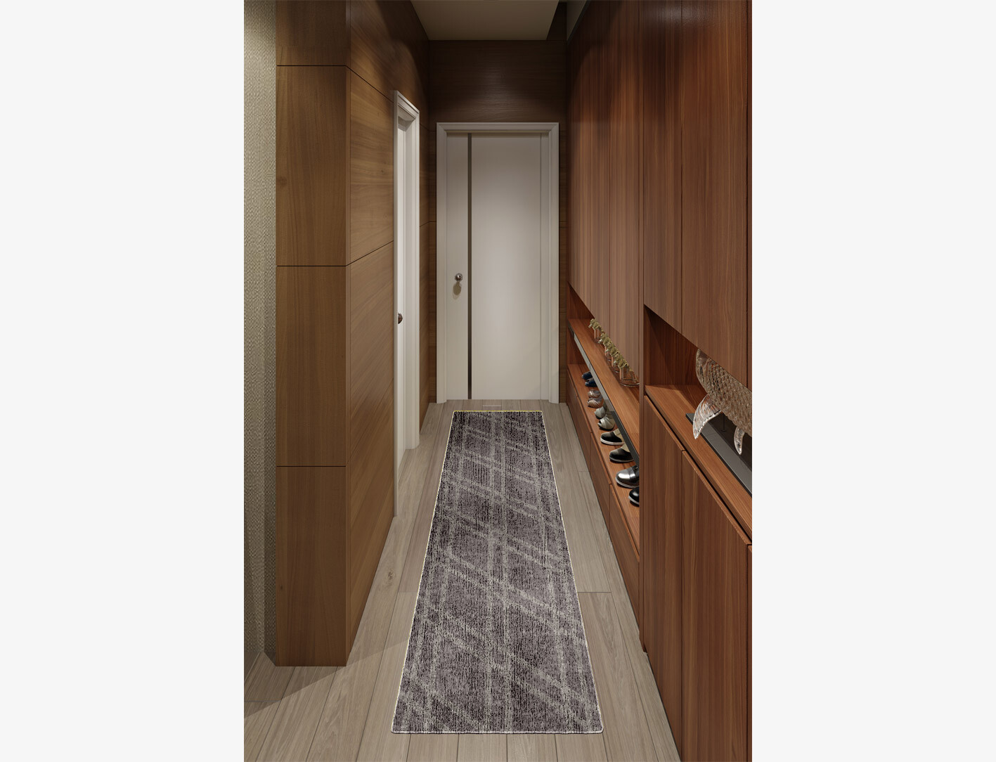 Rake Minimalist Runner Flatweave Bamboo Silk Custom Rug by Rug Artisan