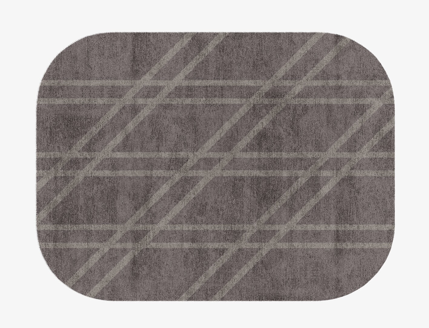 Rake Minimalist Oblong Hand Knotted Bamboo Silk Custom Rug by Rug Artisan