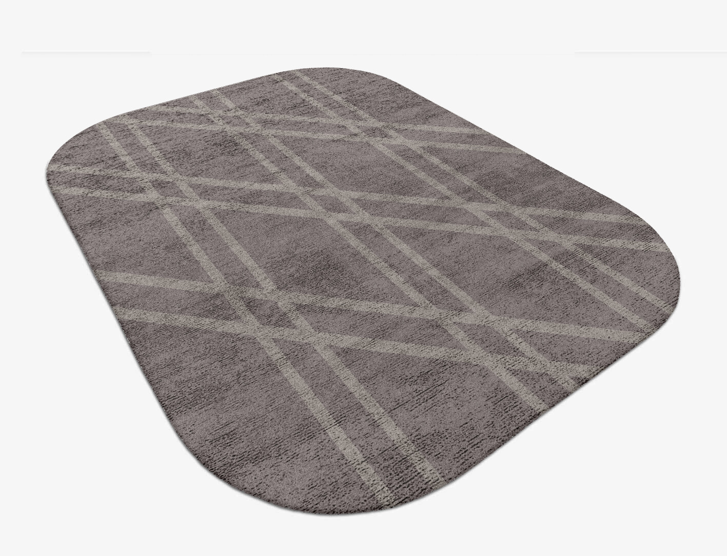 Rake Minimalist Oblong Hand Tufted Bamboo Silk Custom Rug by Rug Artisan