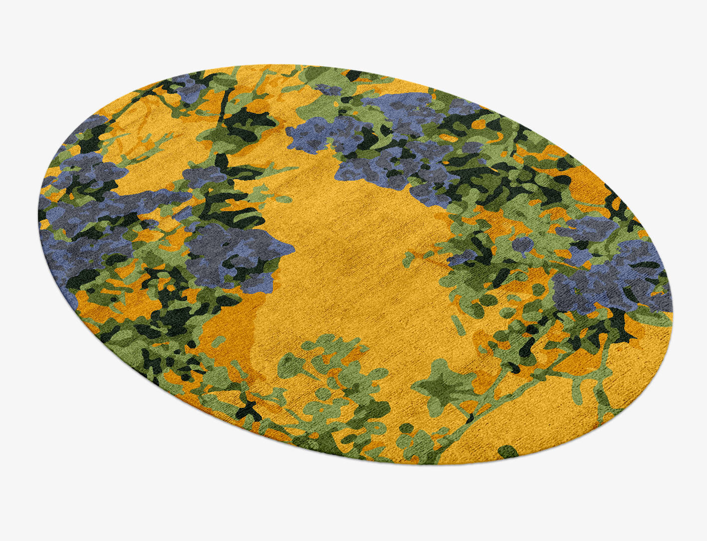 Rambler Floral Oval Hand Knotted Bamboo Silk Custom Rug by Rug Artisan