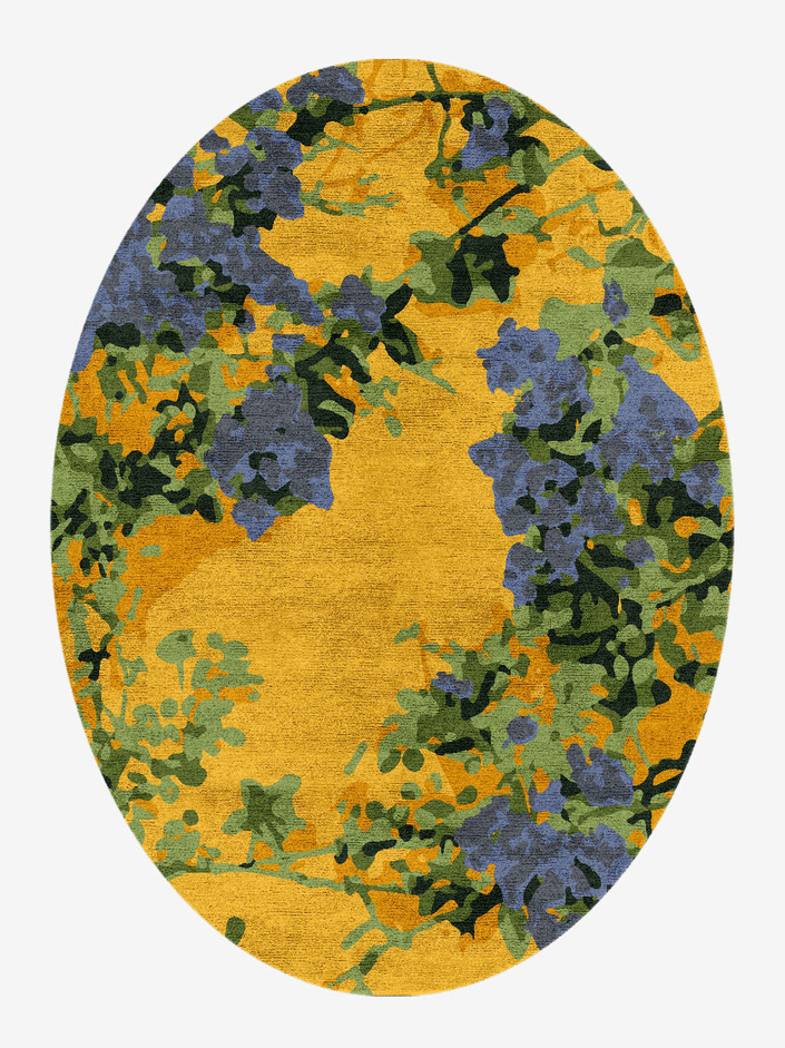 Rambler Floral Oval Hand Knotted Bamboo Silk Custom Rug by Rug Artisan
